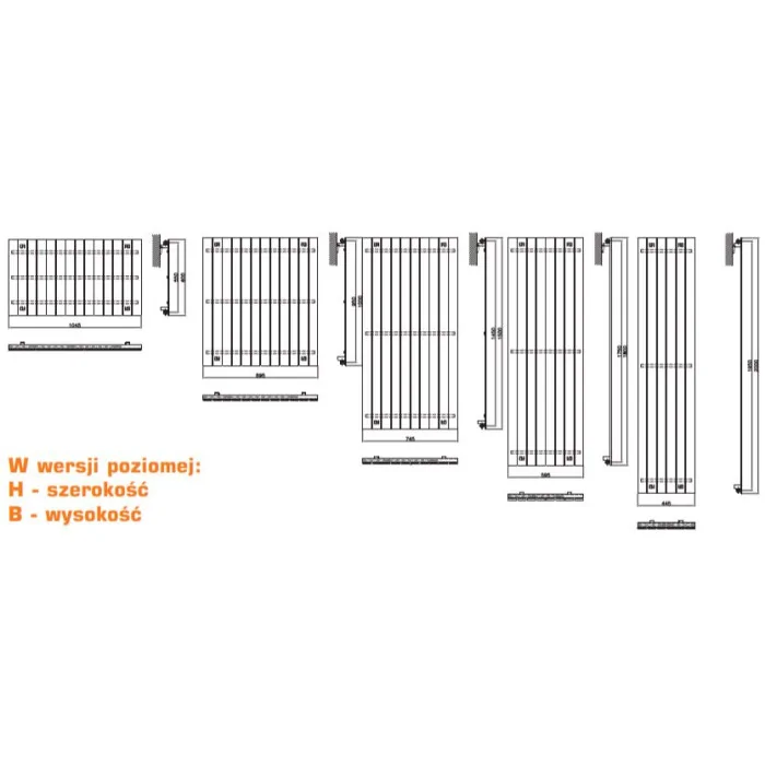 Grzejnik Niagara 1800x445 ZDL Antracyt LUXRAD