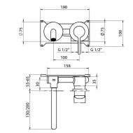 Bateria umywalkowa podtynkowa Time biała bez korka wylewka 150mm GRB