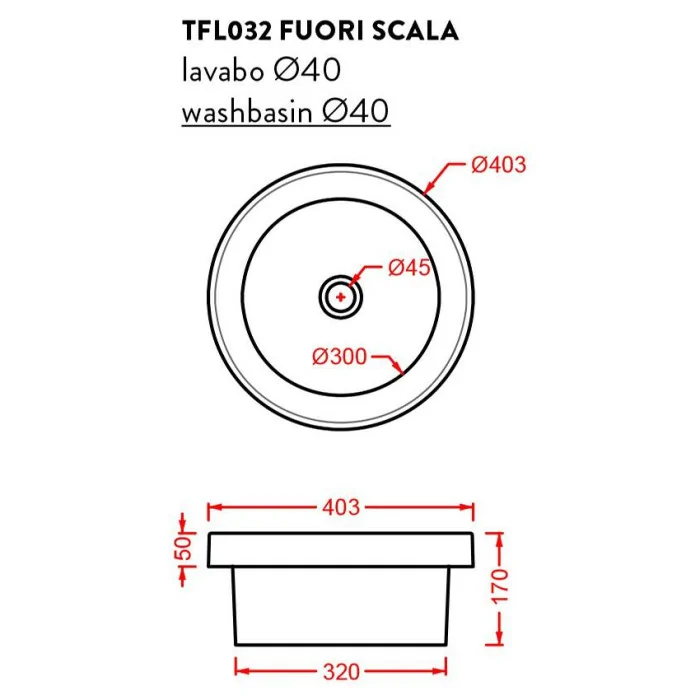 Artcerami Fuori Scala 40 umywalka TFL032 Umywalki do łazienek