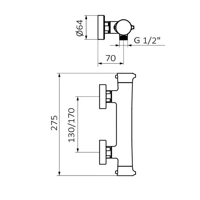 Bateria termostat prysznicowa Time Female GRB