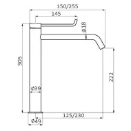 Bateria umywalkowa medyczna Time Male XXL chrom wylewka 230mm GRB