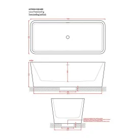 Wanna Square 180x80 mat ARTCERAM Wanny wolnostojące