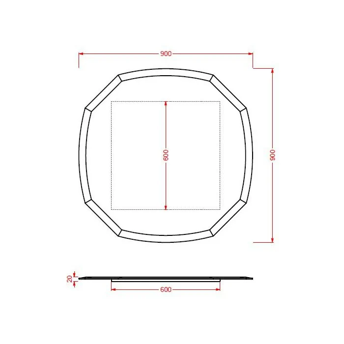 Lustro Stone 90 ARTCERAM 71x68cm + 44x42cm + 34x31cm Lustra