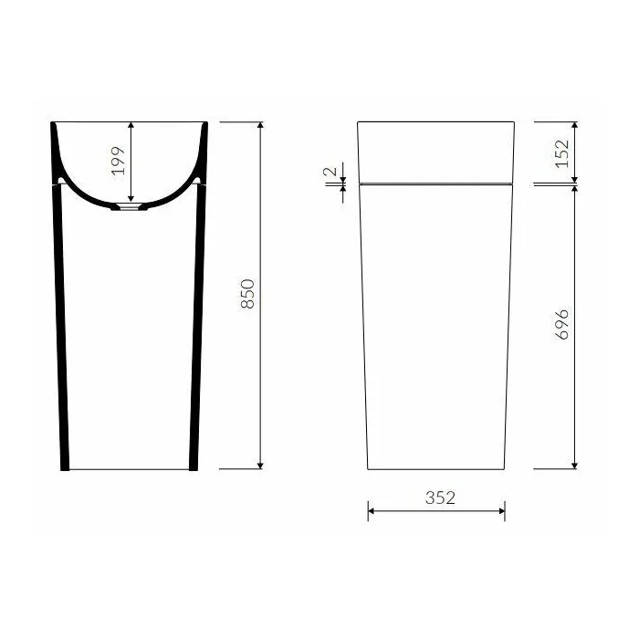 Marmorin Duo S umywalka wolnostojąca z białym postumentem 38 cm