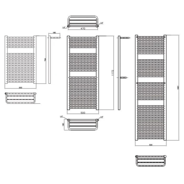 Grzejnik Kile 1172x500 RAL 1013 LUXRAD