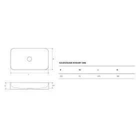 Umywalka nablatowa 61 cm Actima CORI 61 EXCELLENT