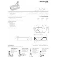 Umywalka Elara II MARMORIN 40x20 meblowa wisząca nablatowa P_U_026_02_400 biała